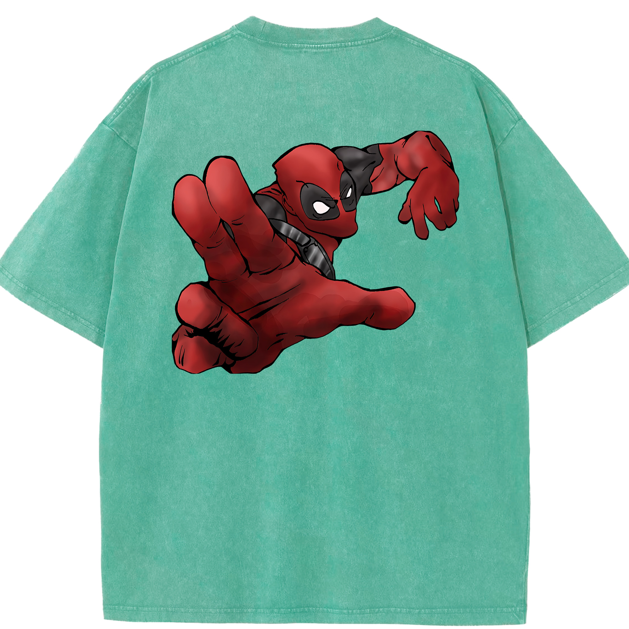 （画像用） Deadpool デッドプール 綿100% ヴィンテージ風 半袖Tシャツ（背面プリント）